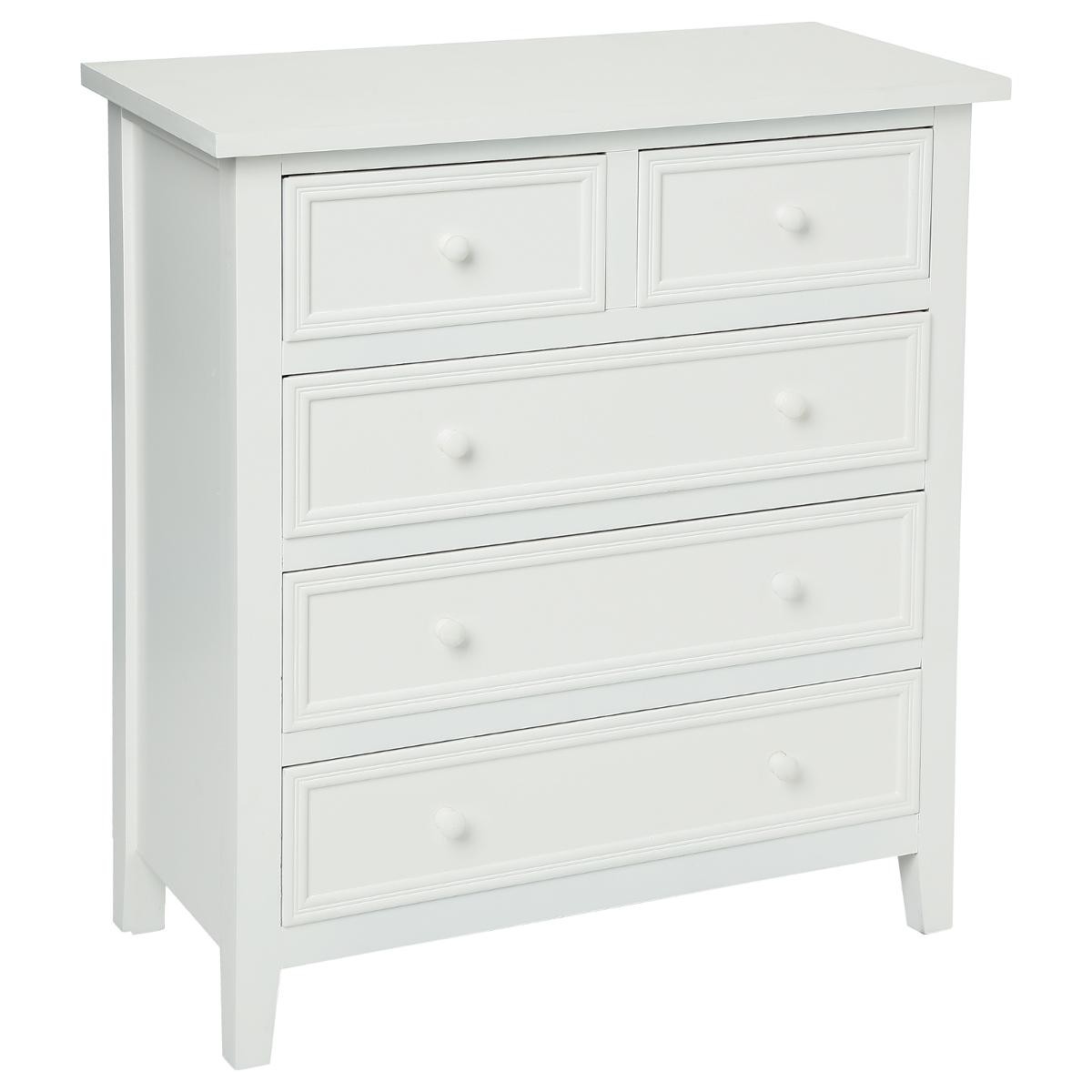 COMMODE 5 TIROIRS BLANC CHARME