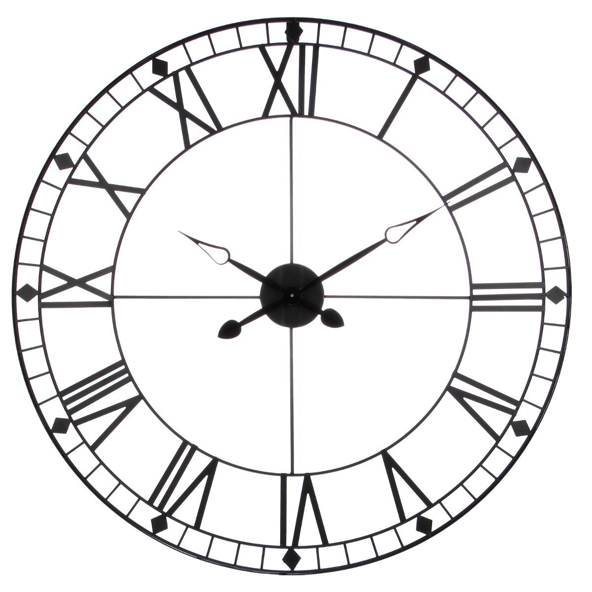 PENDULE MÉTAL VINTAGE NOIR D90