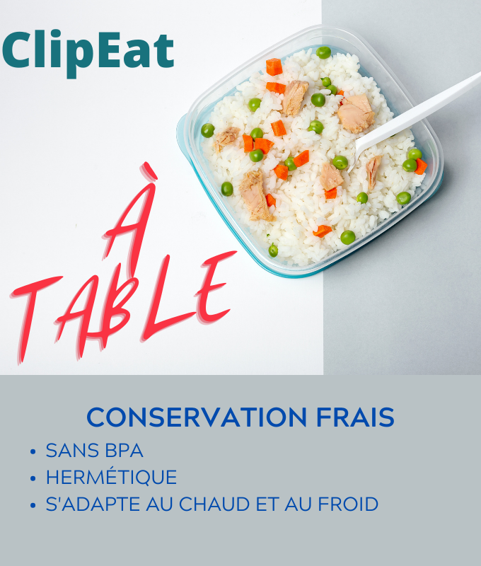 BOITE EN VERRE RECTANGLE 0,33L CLIPEAT - Conservation/Conservation aliments  frais - FY HOME