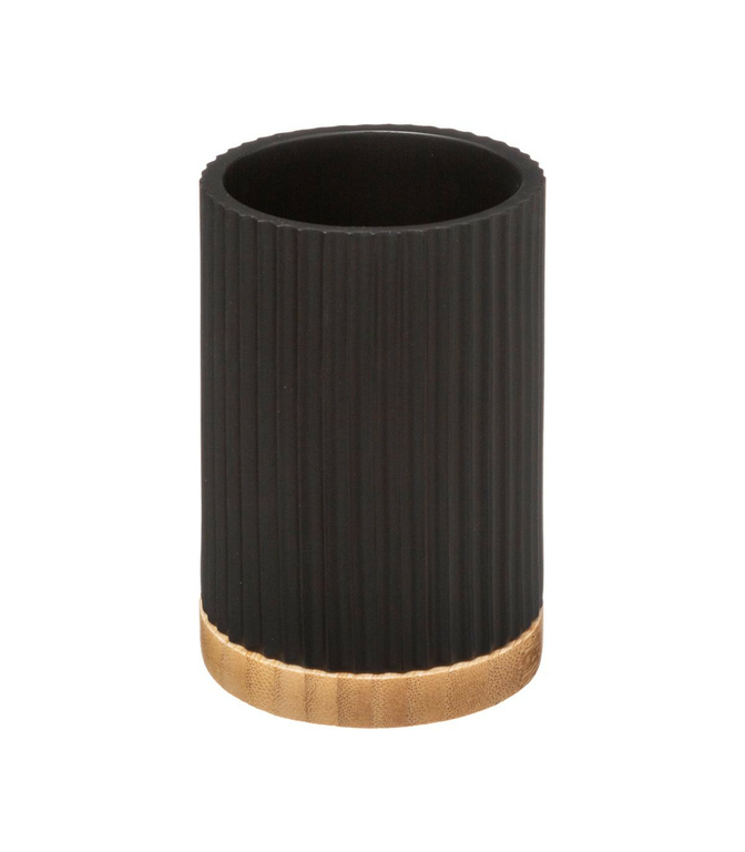 Brosse de toilette noir/ pot en porcelaine noire de chez Pure® by Dauby, Ambiance cottage chic