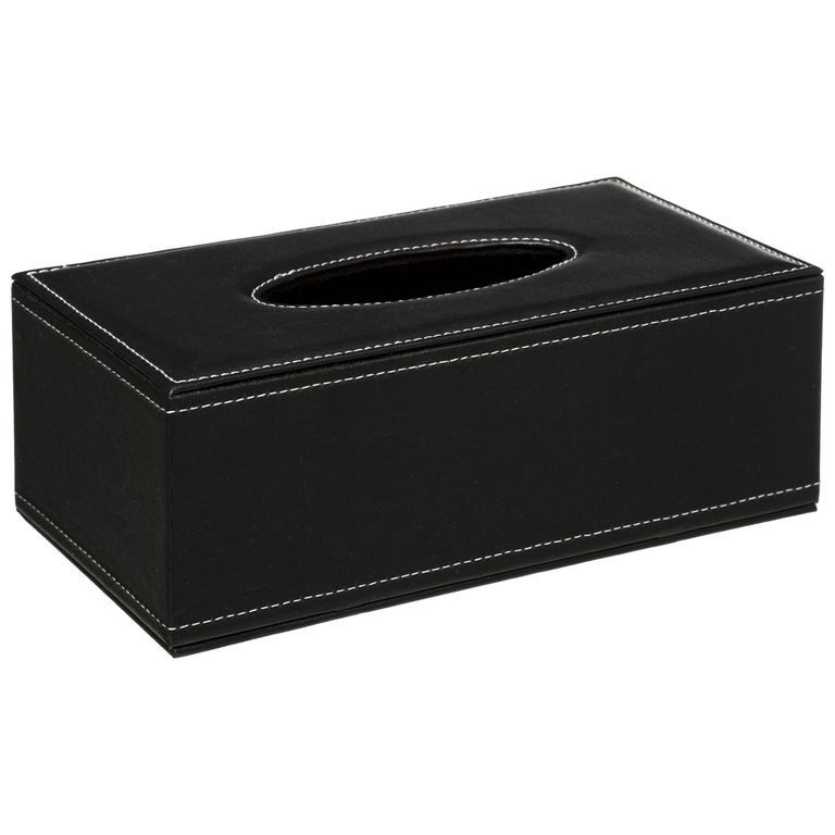 Boîte à Mouchoirs Joop! Le Bain HOME & BATH - Similicuir Noir Motif Tressé - 25 X 12,5 X 8 Cm