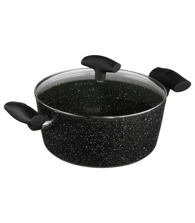Casserole/Faitout Techwood 28cm En Aluminium Forgé - Revêtement Anti-adhésif Marbré - Compatible Induction & Tous Feux - 6