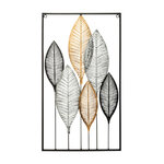 decoration-murale-en-metal-feuilles-noires-et-or-h-65-cm