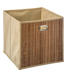Boîte de Rangement Salle de Bain Carré pour Coton en Bambou - SILUMEN