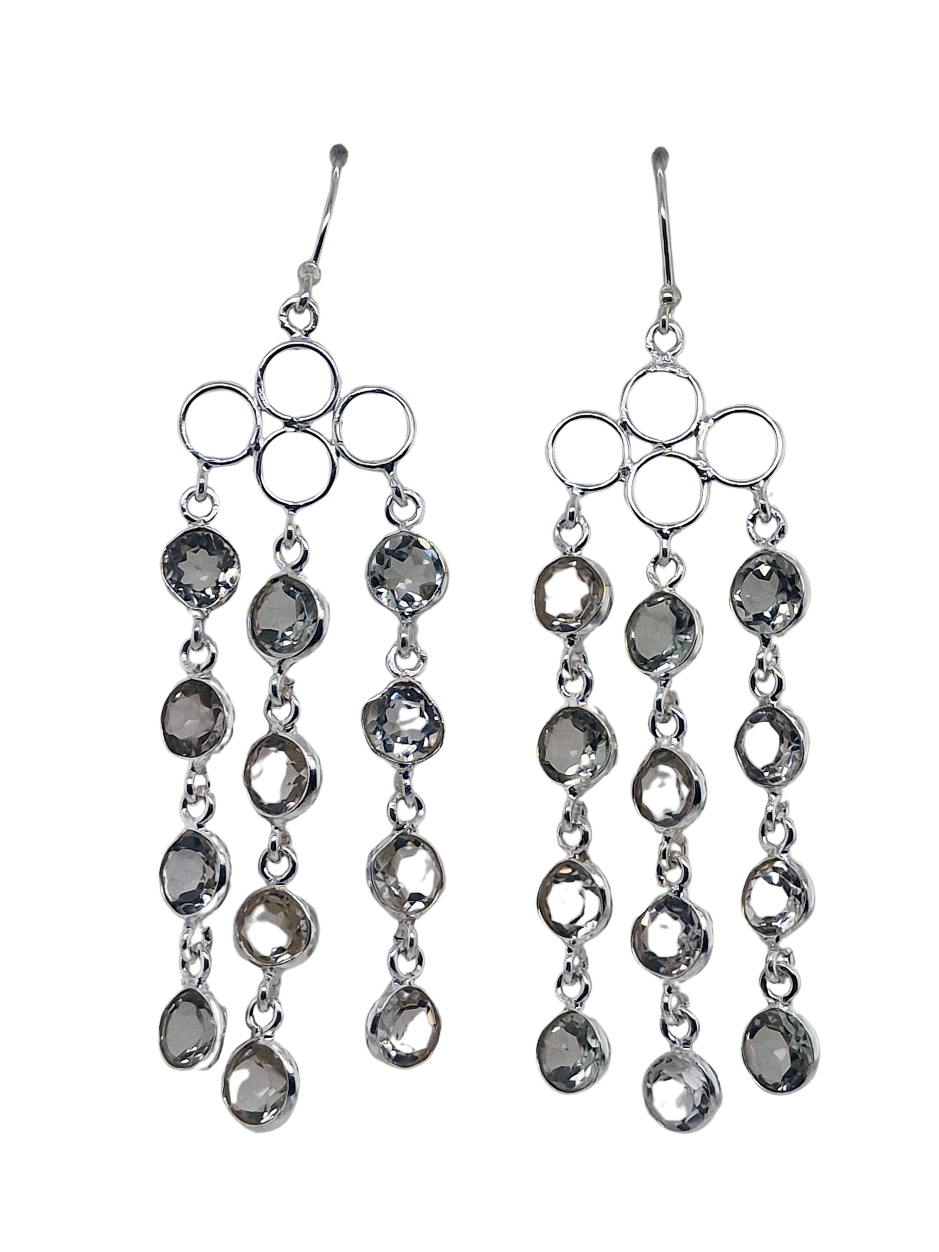 Boucles d\'oreilles cristal de roche