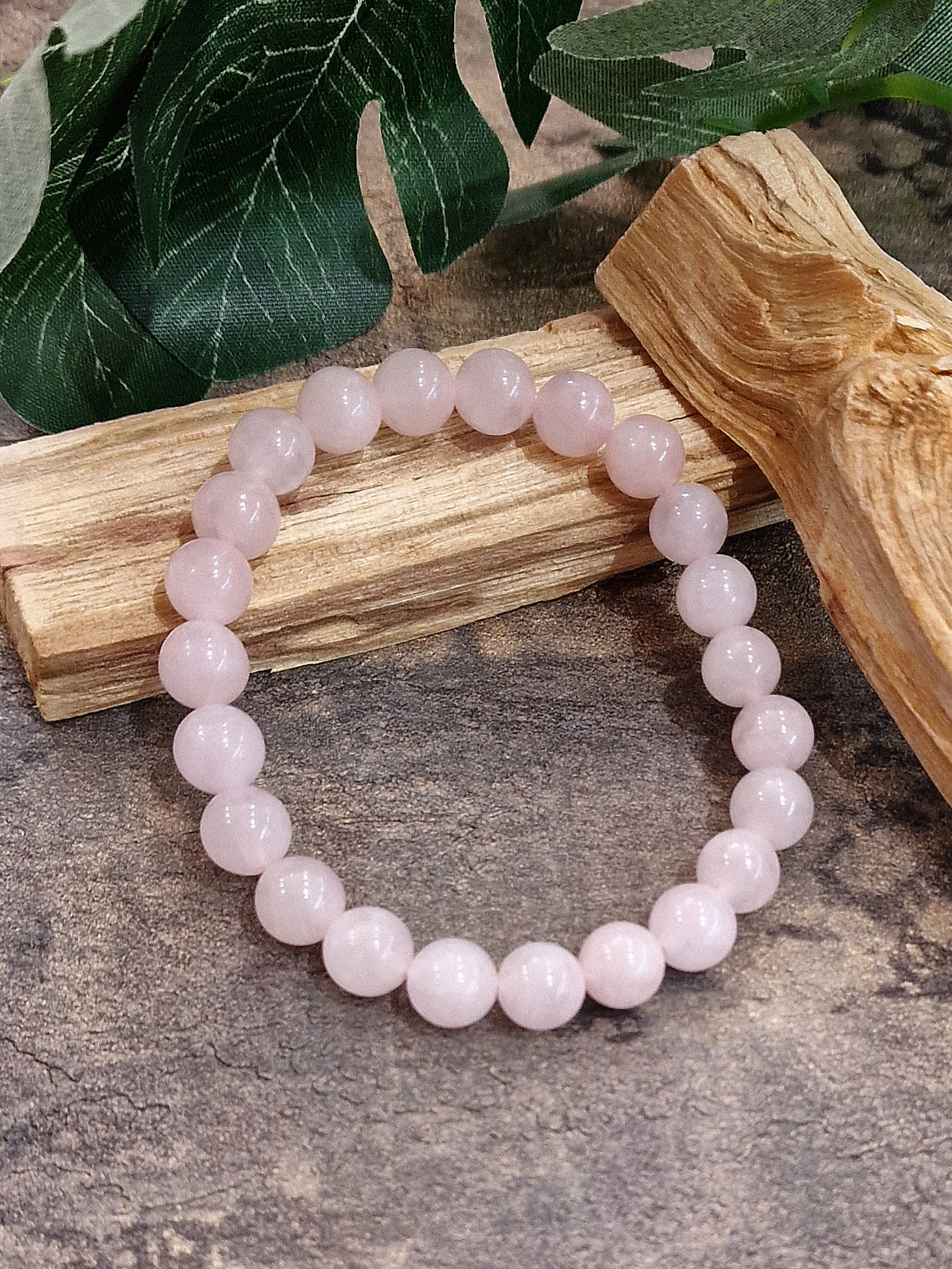 Bracelet 8mm quartz rose