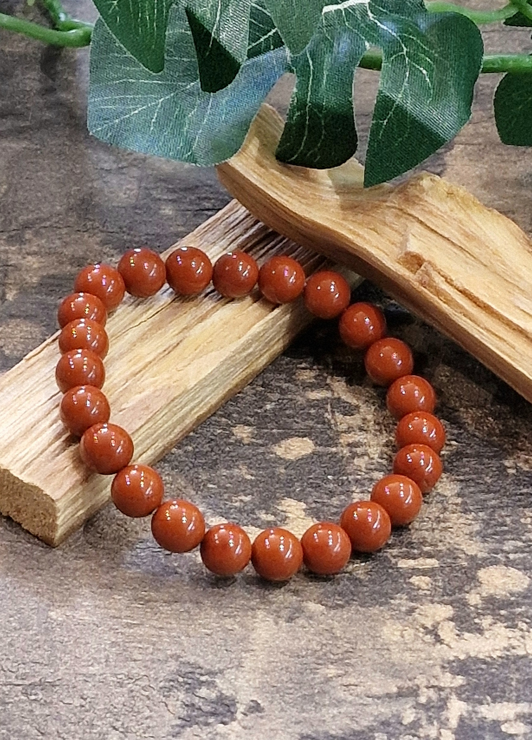 Bracelet 8mm jaspe rouge