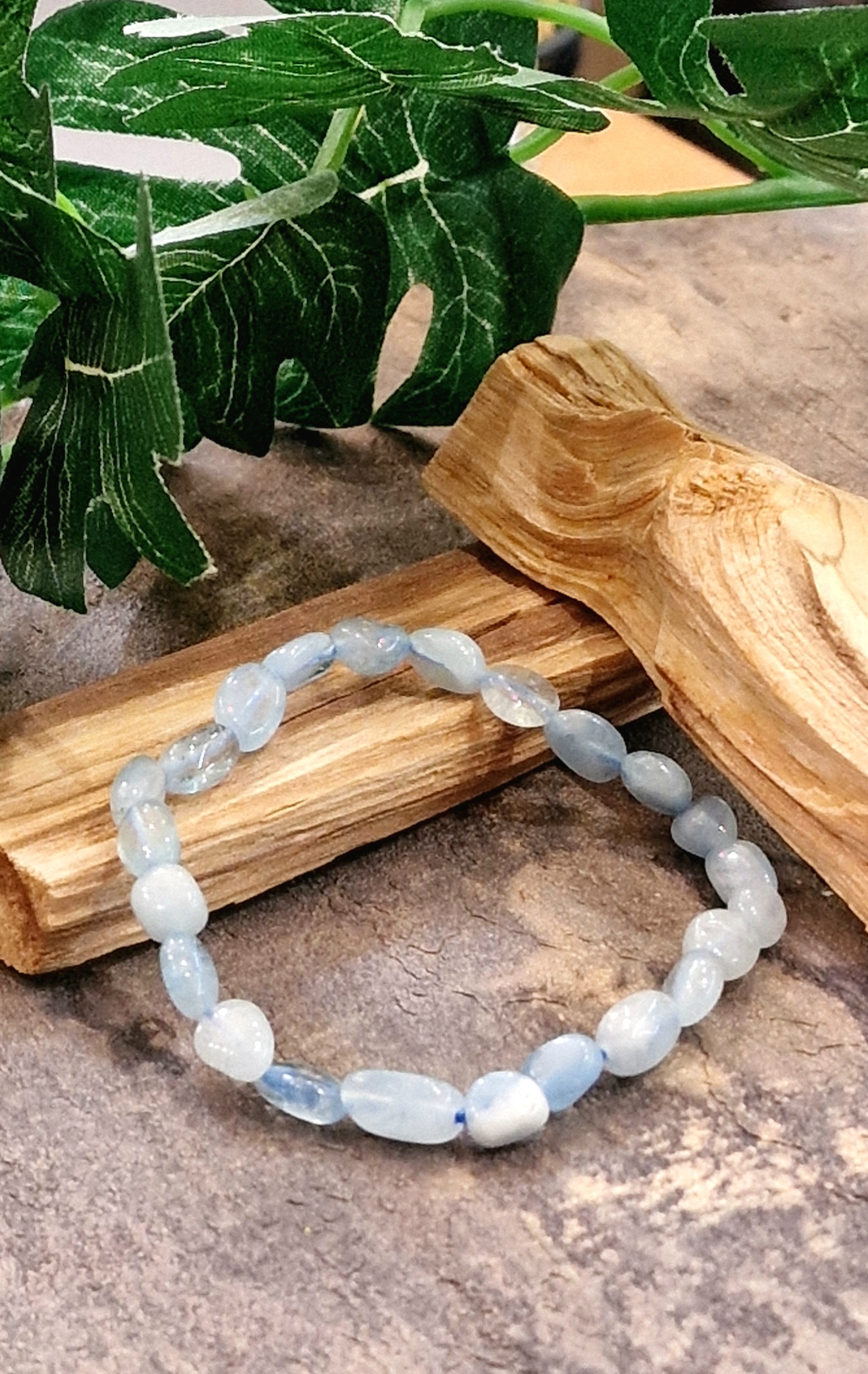 Bracelet mini roulé aigue marine