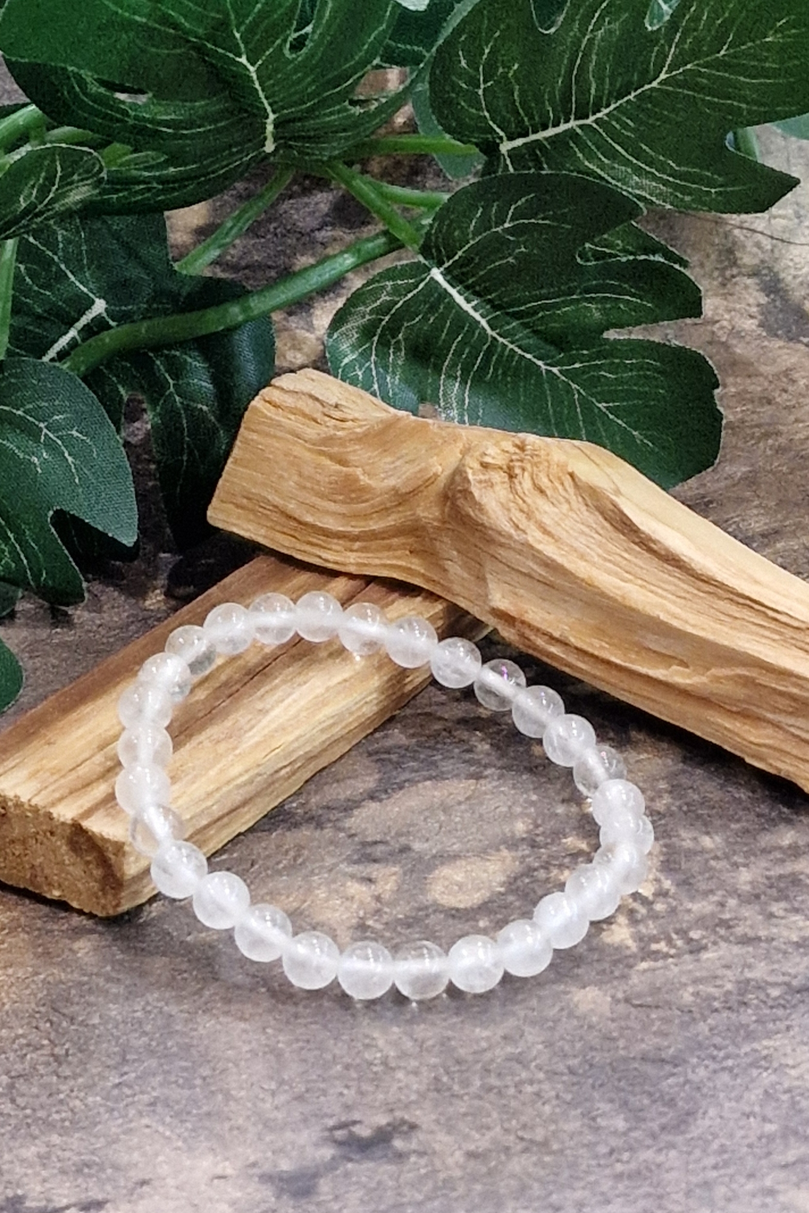 Bracelet 6mm cristal de roche