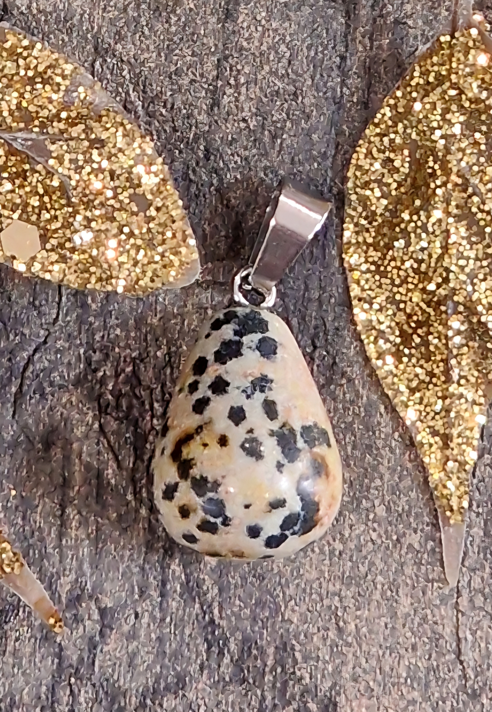 Pendentif jaspe dalmatien