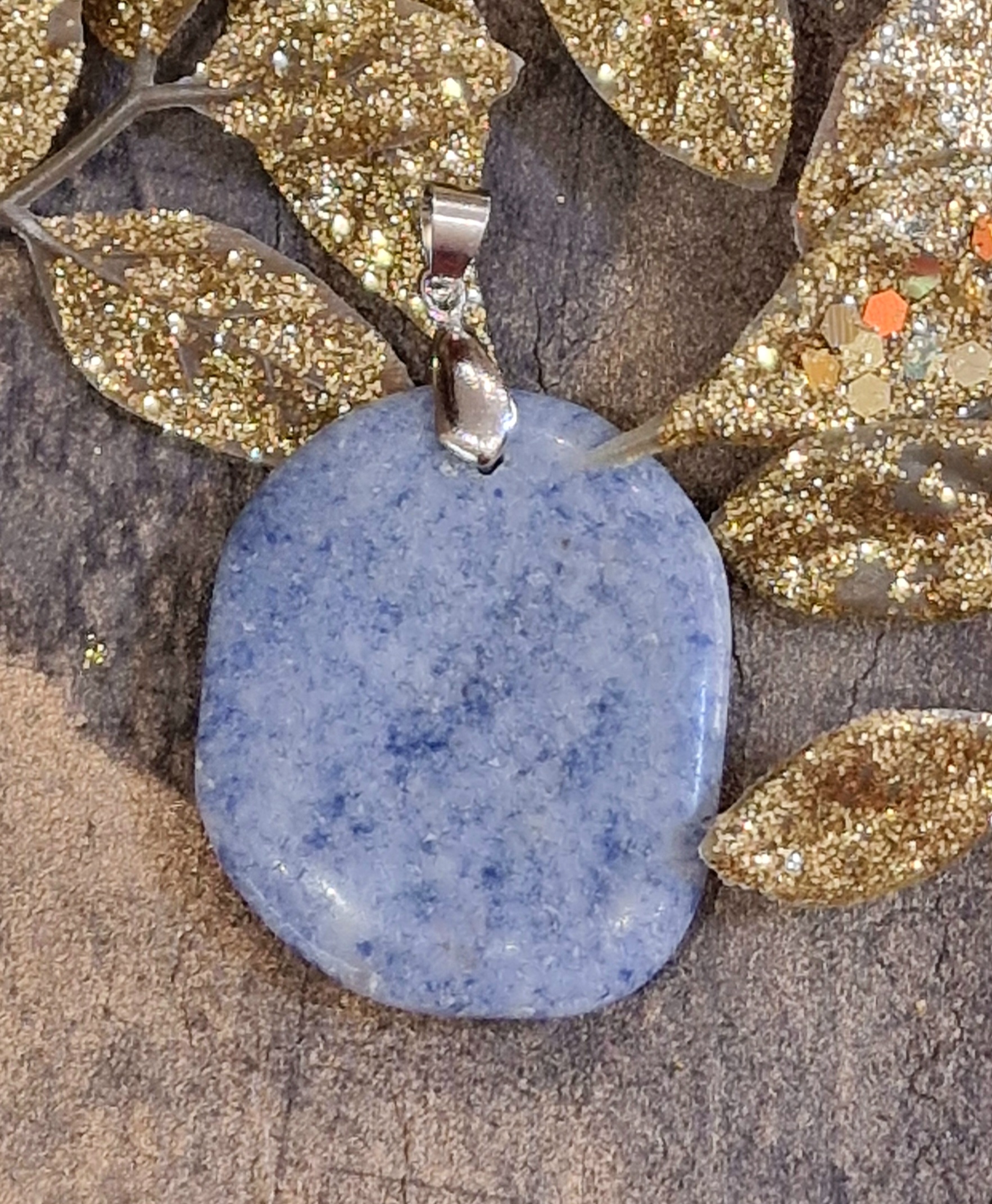 Pendentif aventurine bleue