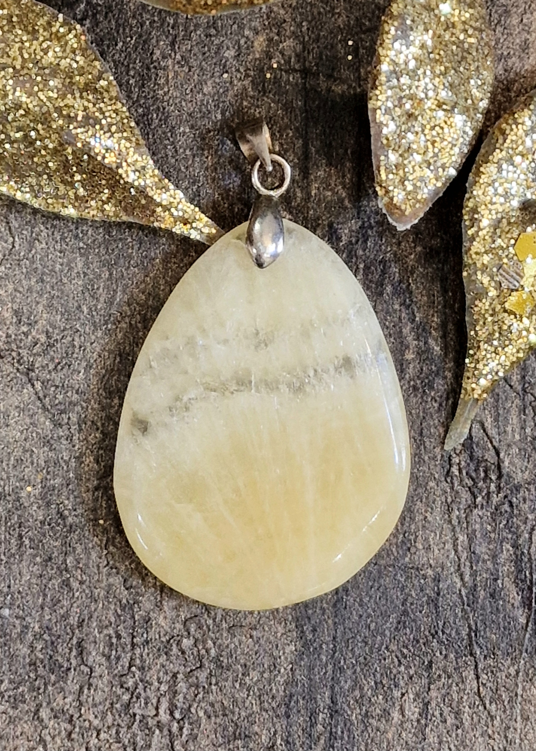 Pendentif calcite orange