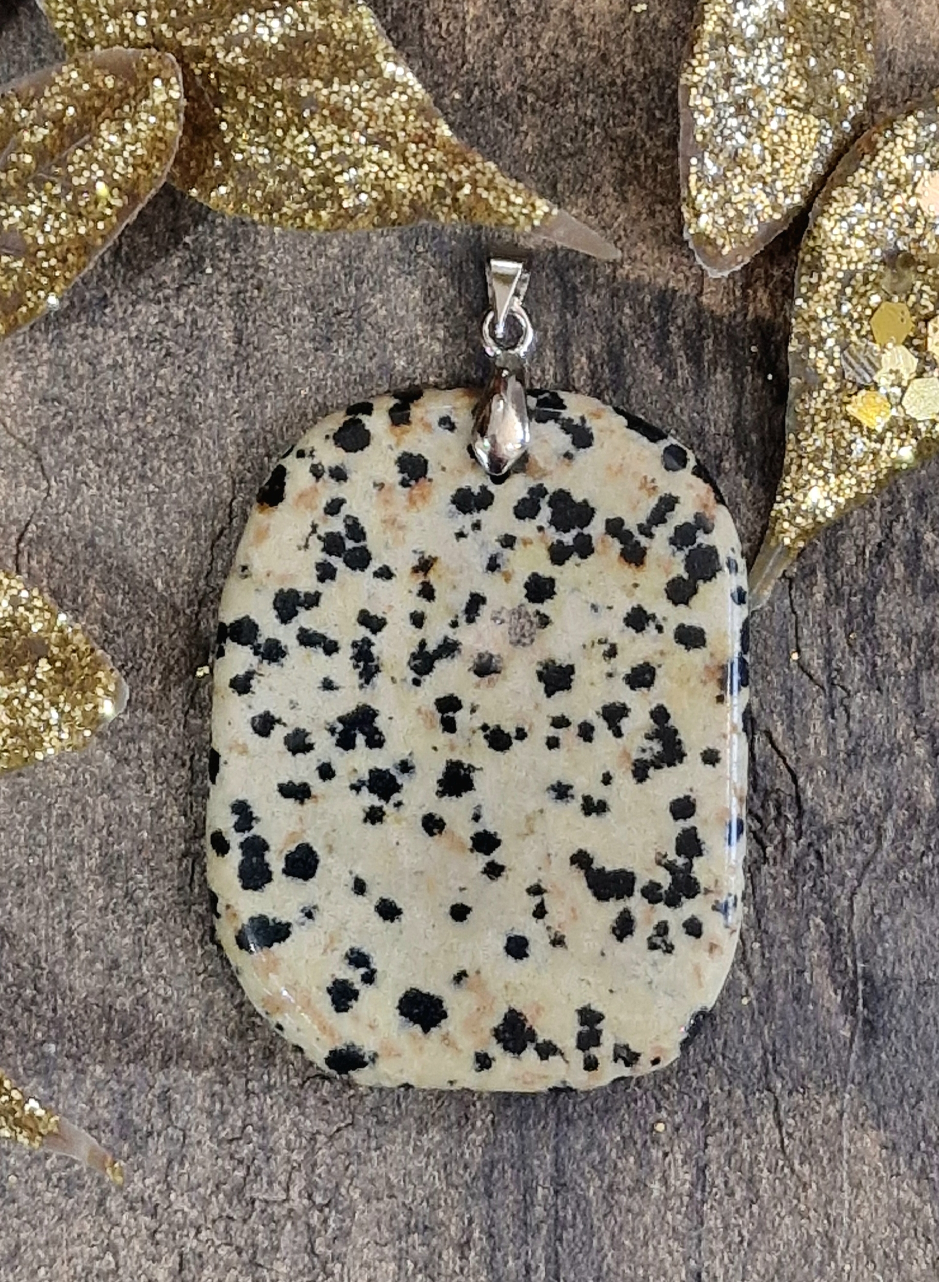 Pendentif jaspe dalmatien