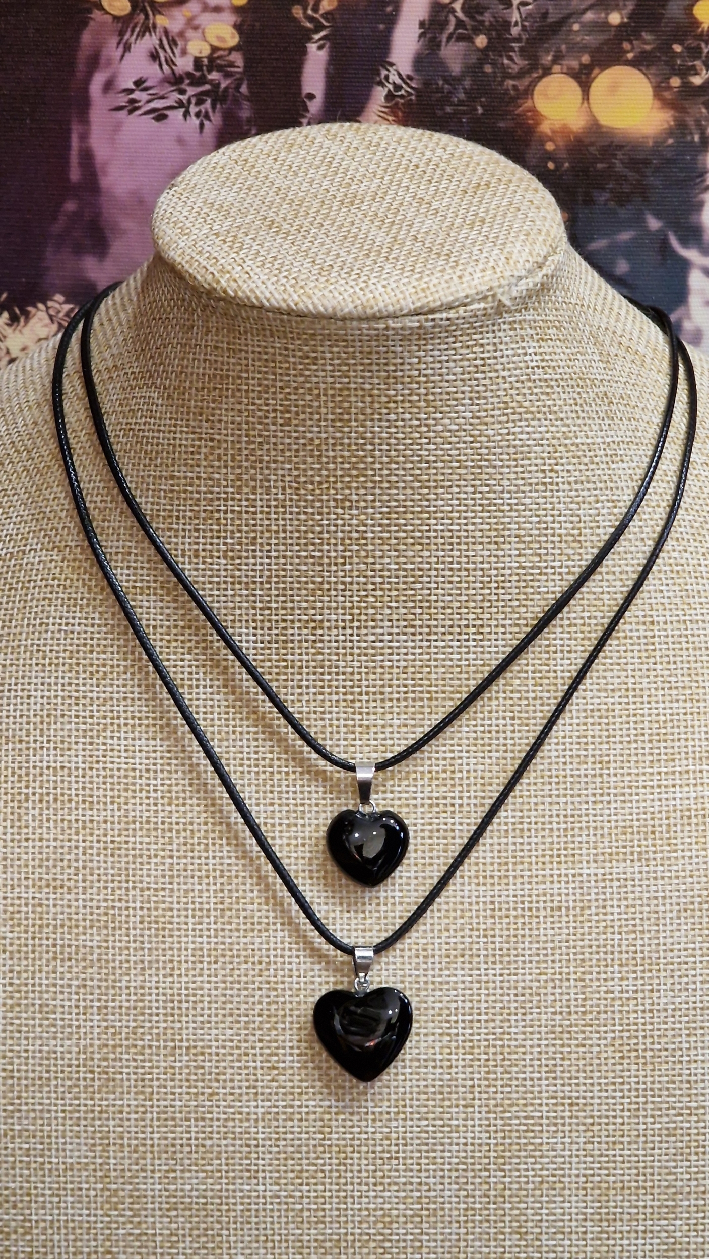 Pendentif coeur onyx