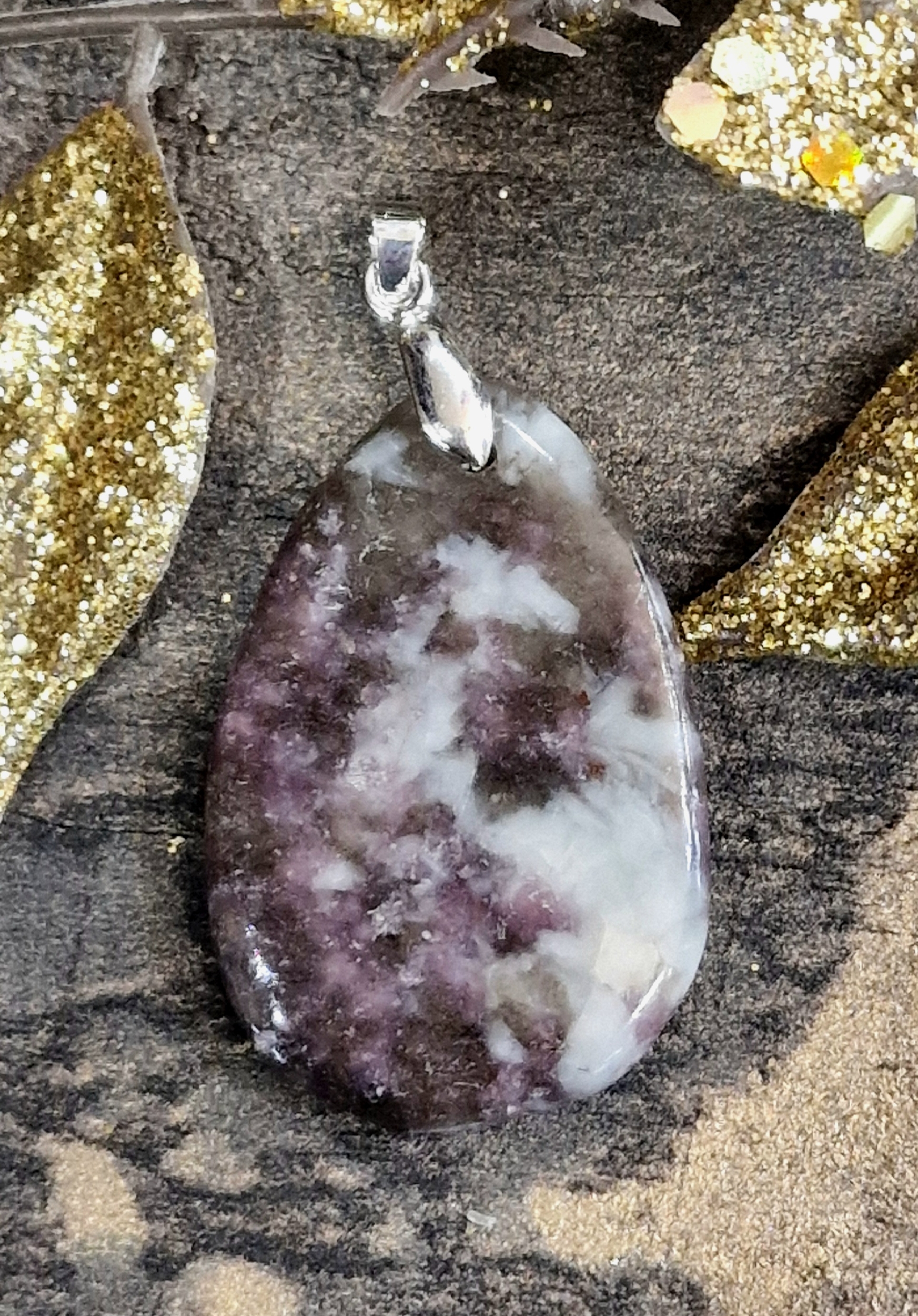 Pendentif lépidolite
