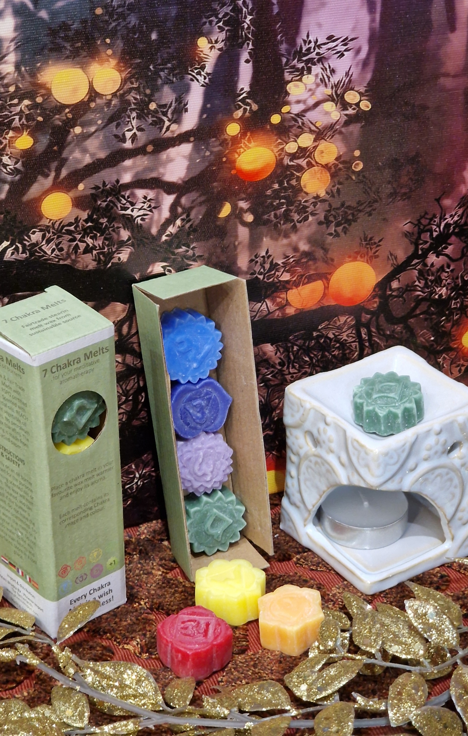 Pastilles de cire de soja naturel, parfumées aux huiles essentielles pour chaque chakra