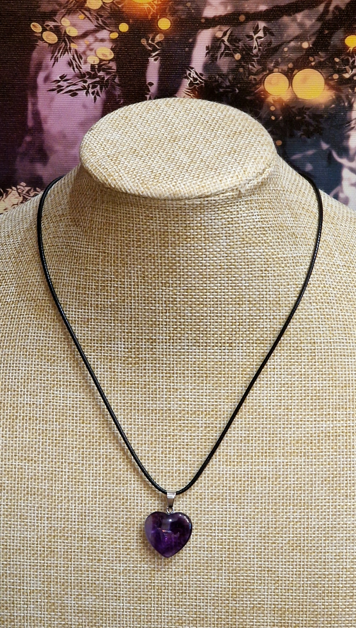 Pendentif coeur améthyste