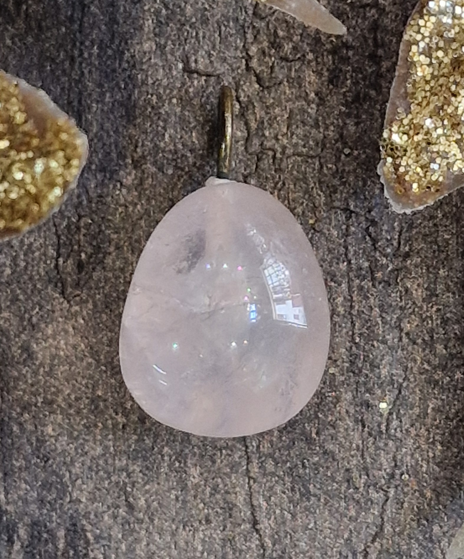 Pendentif quartz rose