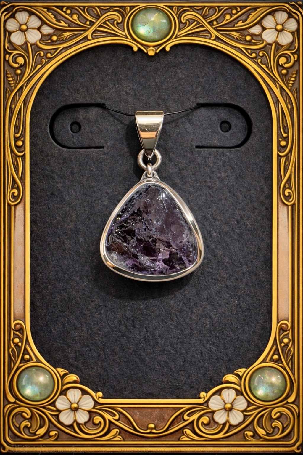 Pendentif grenat brut