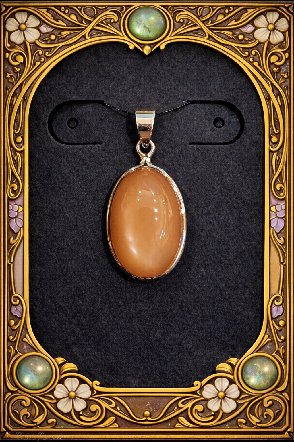 Pendentif pierre de lune beige