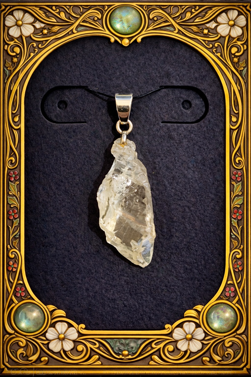 Pendentif kunzite verte