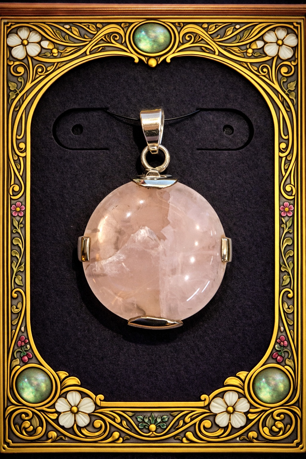 Pendentif quartz rose