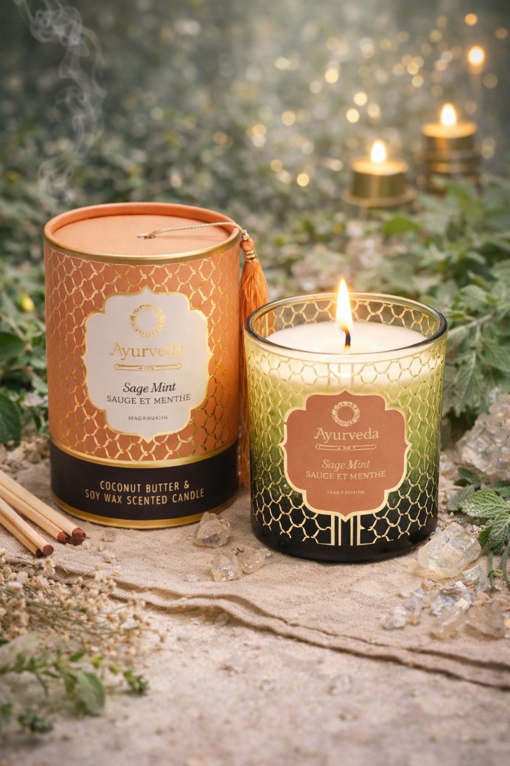 Bougie parfumée kapha sauge menthe