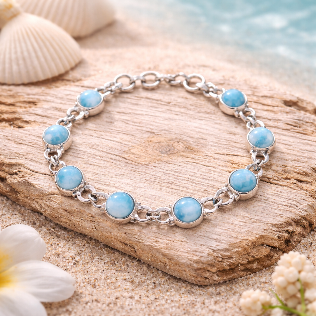 Bracelet Larimar et argent