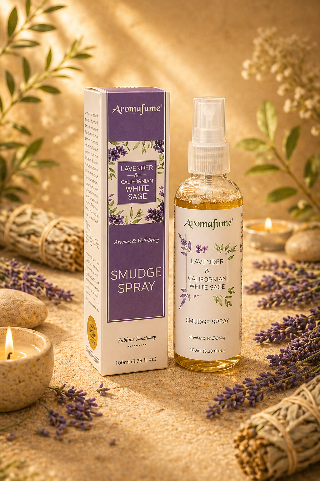 Brume d\'encens Sauge Blanche et Lavande - Purification et Apaisement