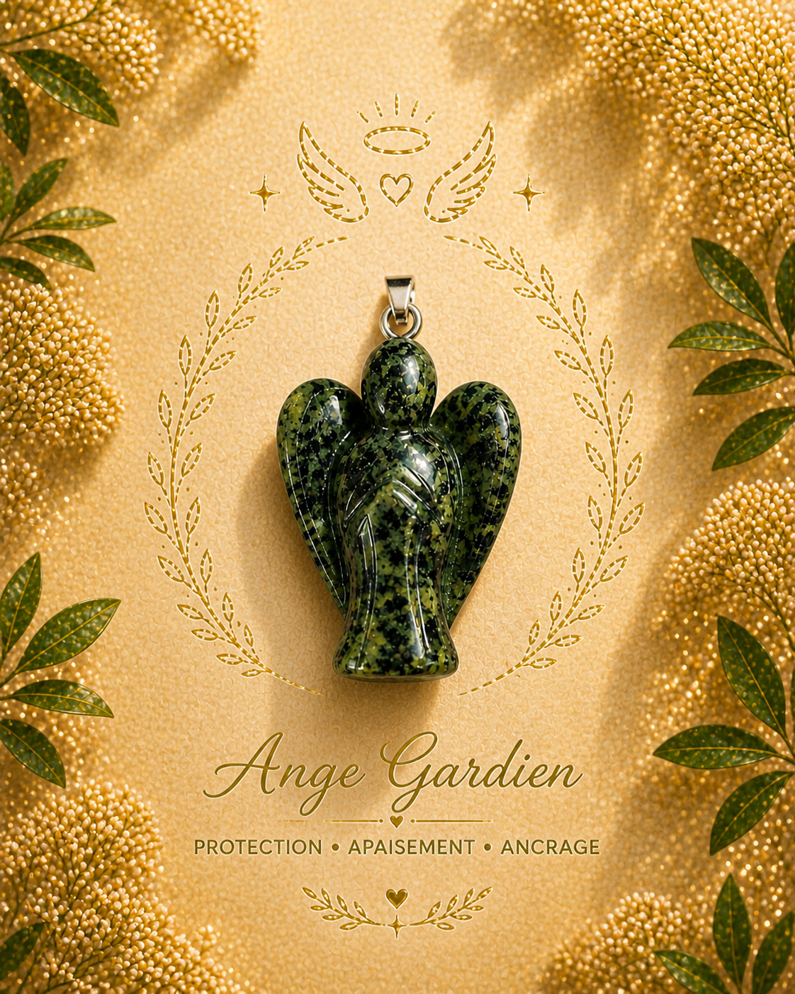 Pendentif Jaspe Kimbaba - Ange Gardien - Protection et Ancrage