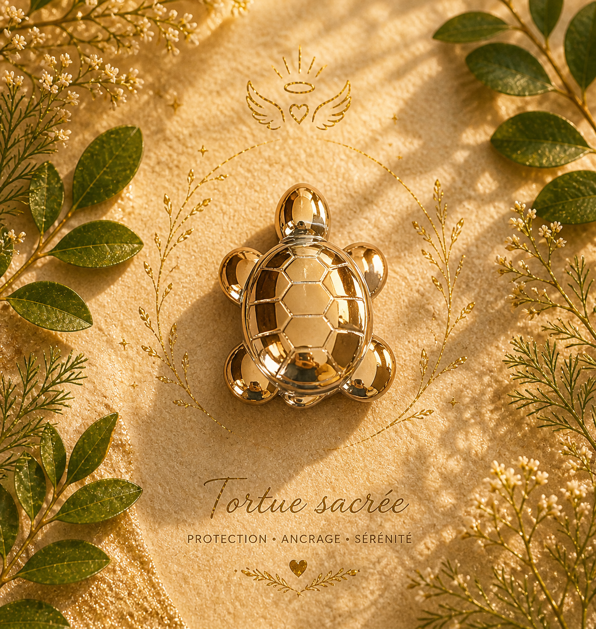 Pendentif Pyrite - Animal Totem Tortue - Protection et Ancrage
