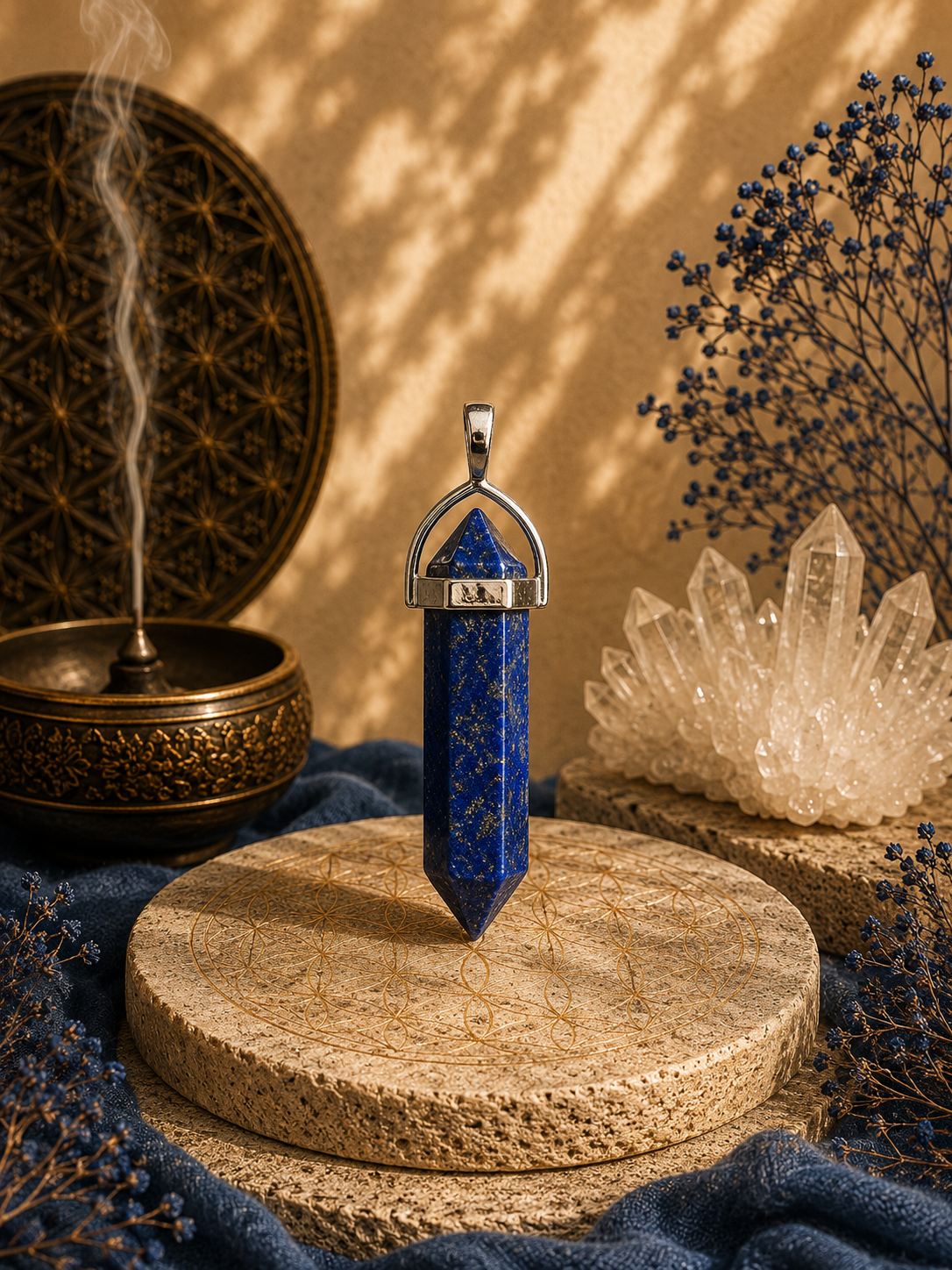 Pendentif Lapis Lazuli - Biterminé - Sagesse et Confiance