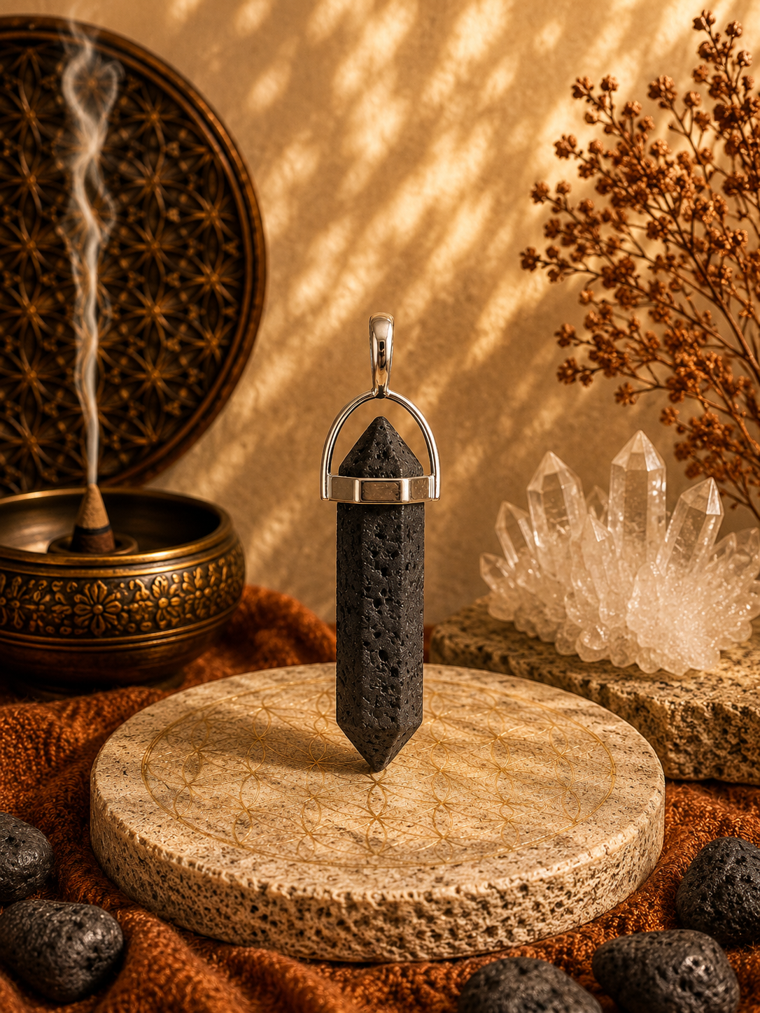 Pendentif Lave - Biterminé - Ancrage et Force
