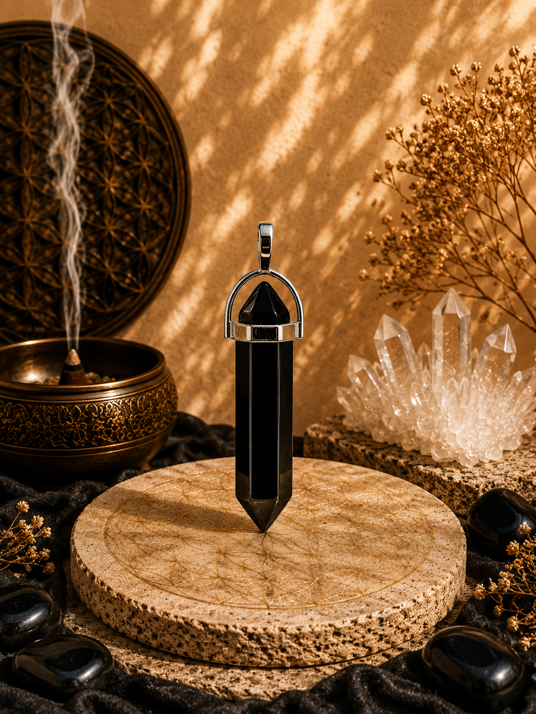 Pendentif Onyx - Biterminé - Protection et Ancrage