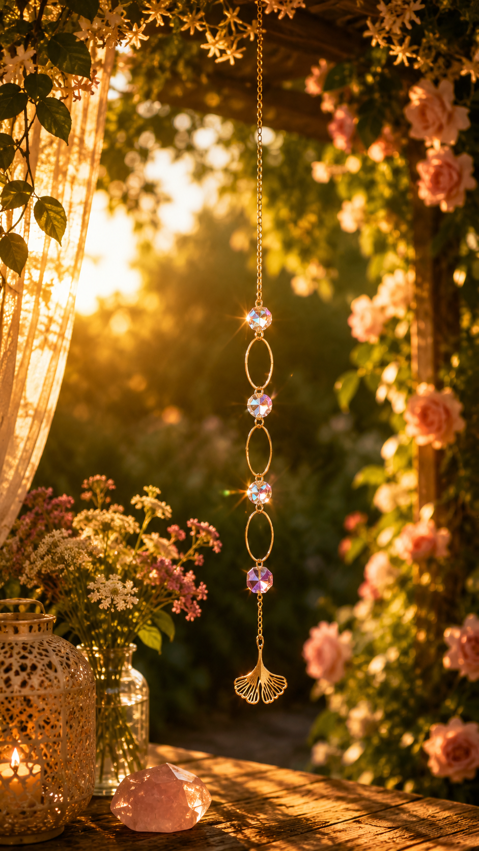 Suncatcher Feng Shui - Feuille de Ginko