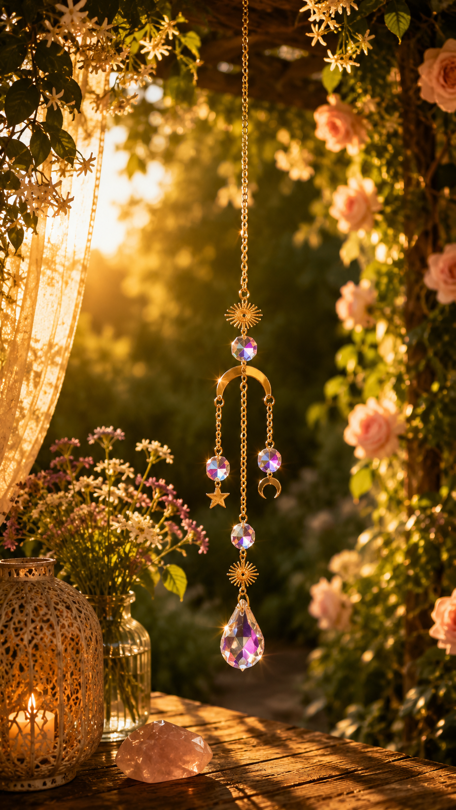 Suncatcher Feng Shui - Lune et Soleil