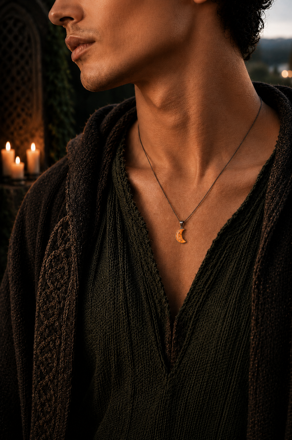 pendentif-calcite-orange-lune-homme