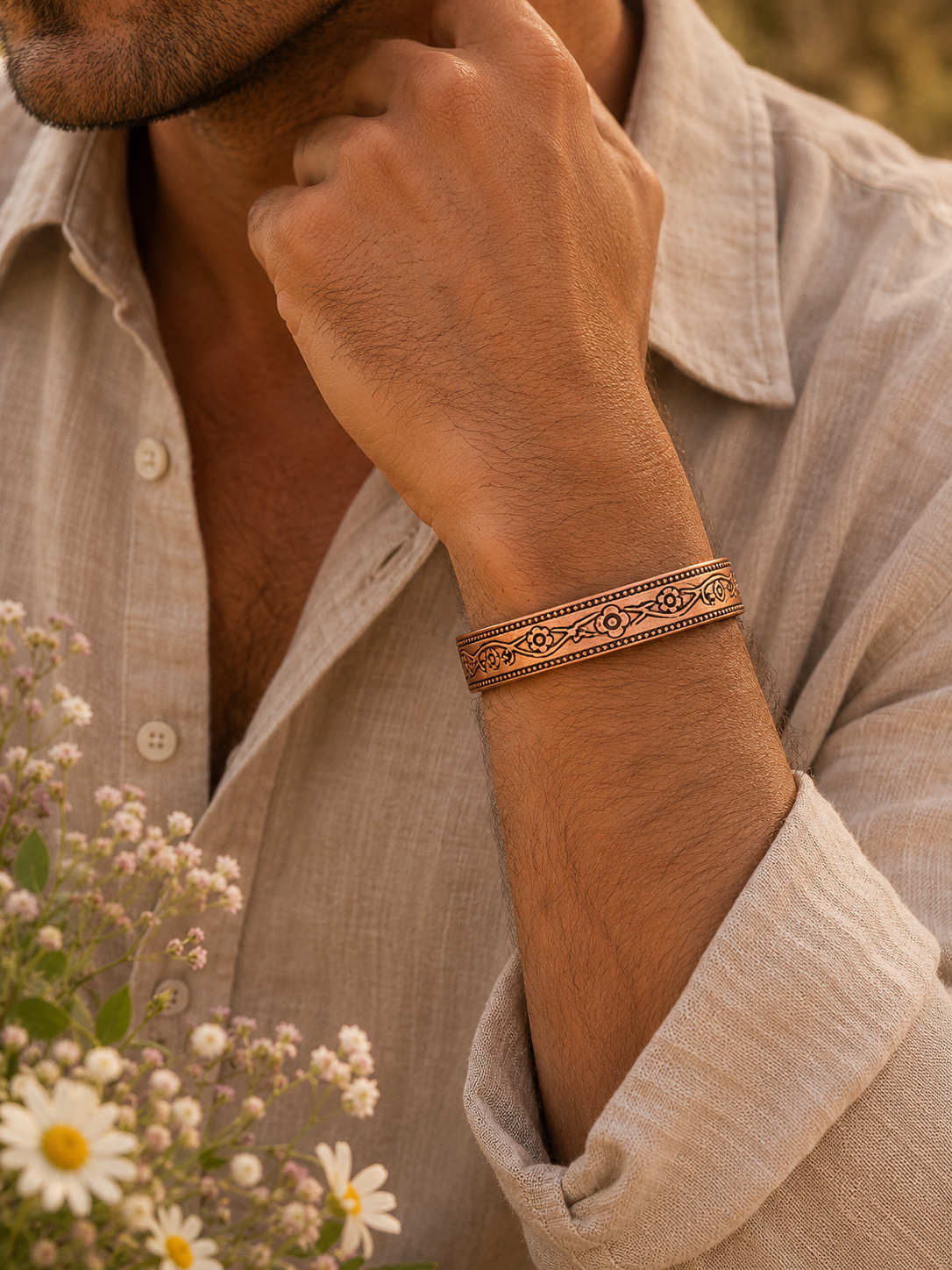bracelet-cuivre-fleur-homme