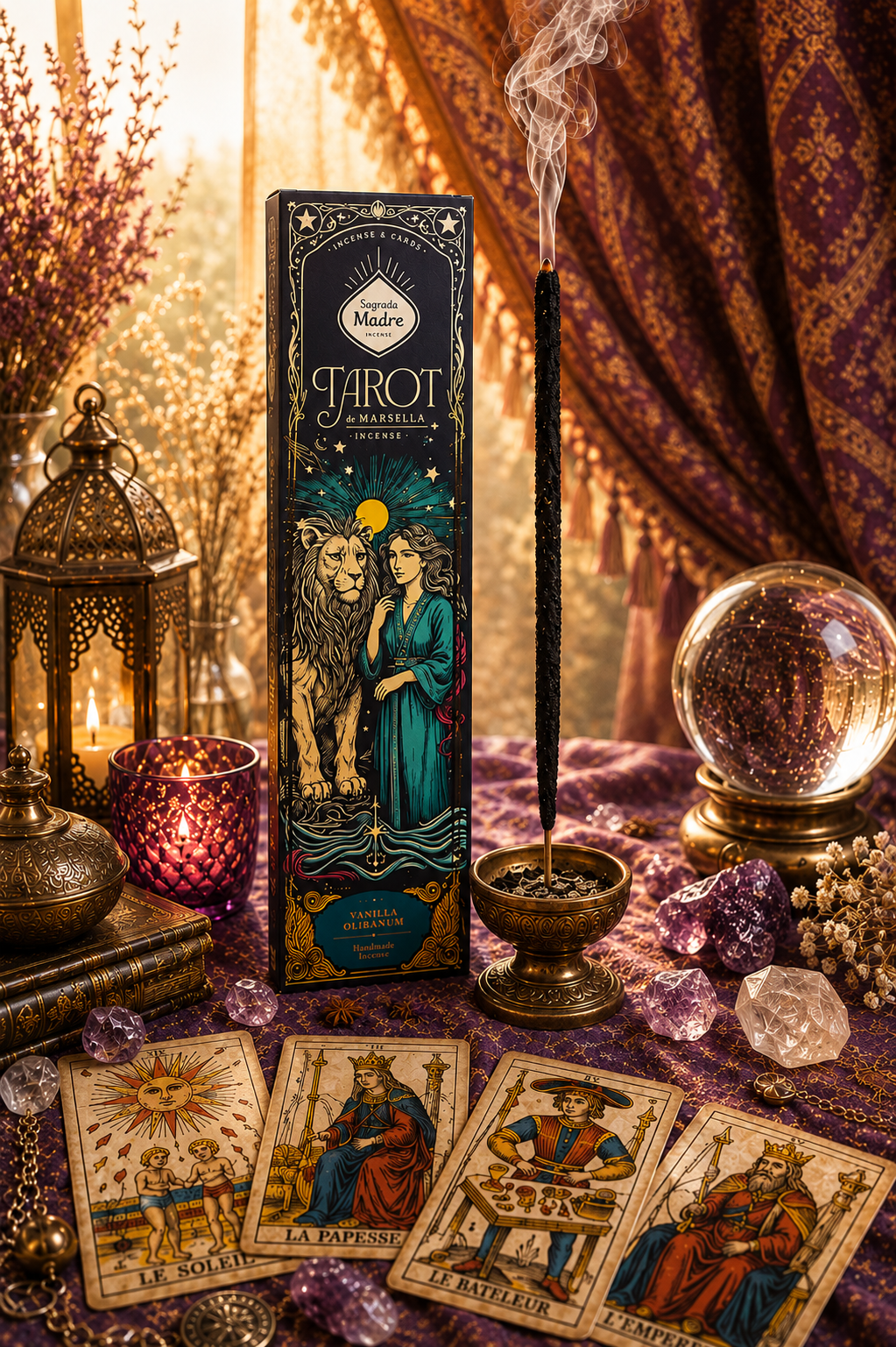 Encens Tarot de Marseille La Force Vanille et Oliban – Sagrada Madre
