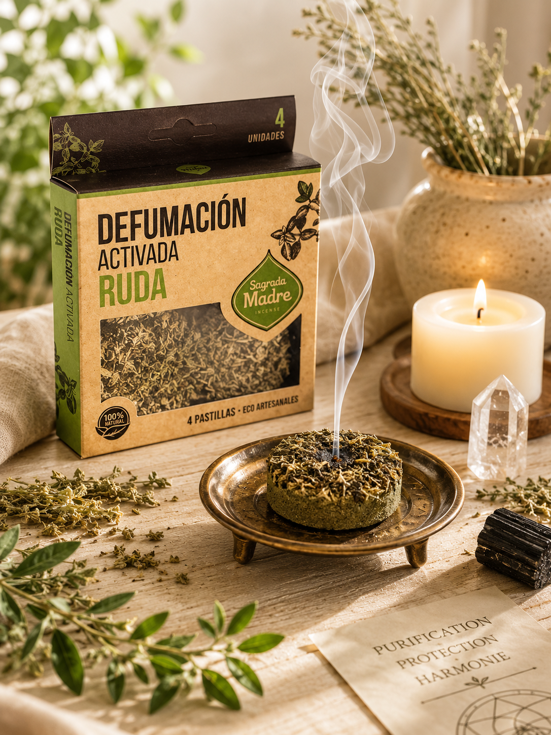 Disques d\'Encens Rue (Ruda) Sagrada Madre – Purification et Protection Énergétique