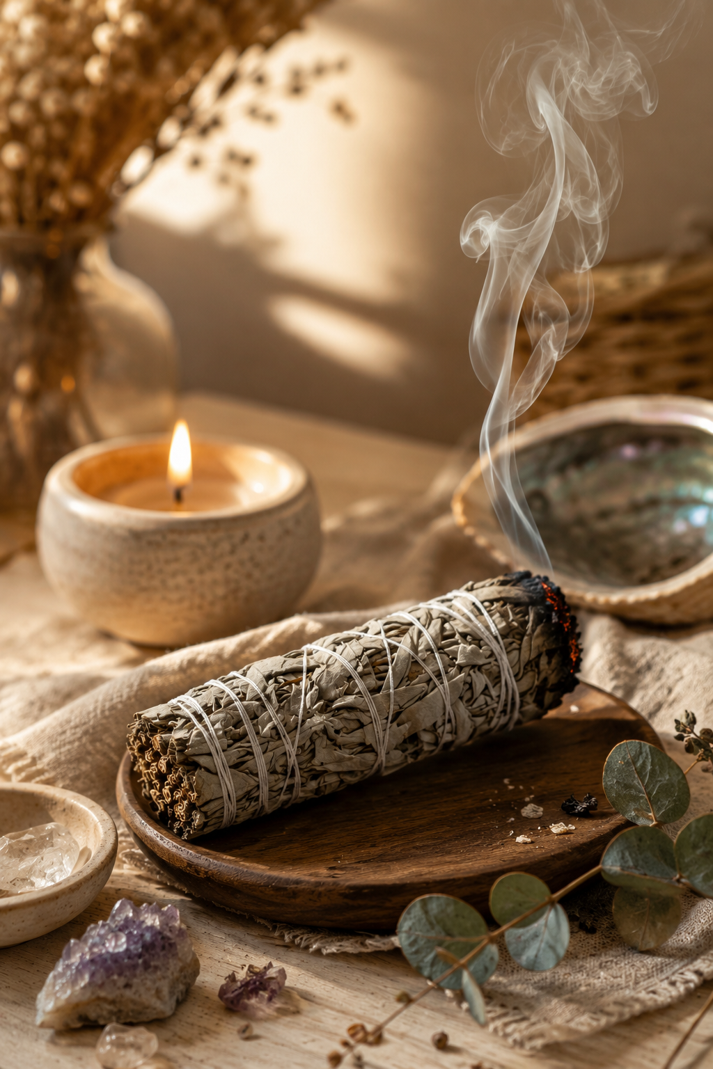 Fagot-ou-smudge-de-Sauge-Blanche-Salvia-Apiana-Purification-energetique-et-Protection