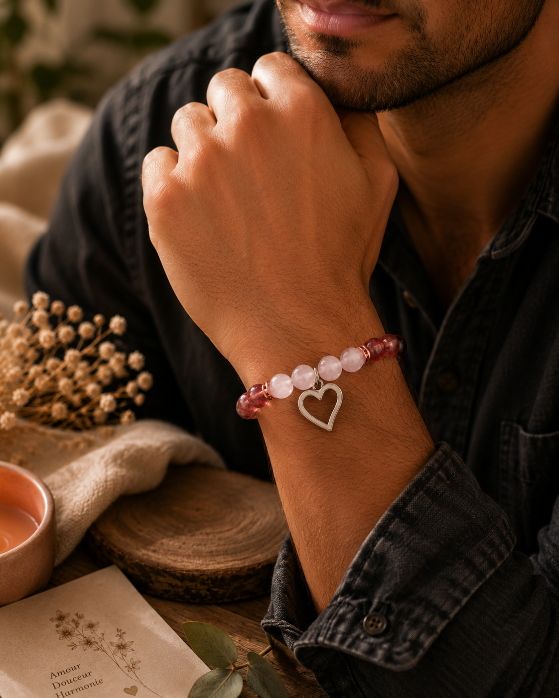 bracelet-quartz-rose-et-quartz-fraise-avec-charm-coeur-amour-et-harmonie-interieure-homme
