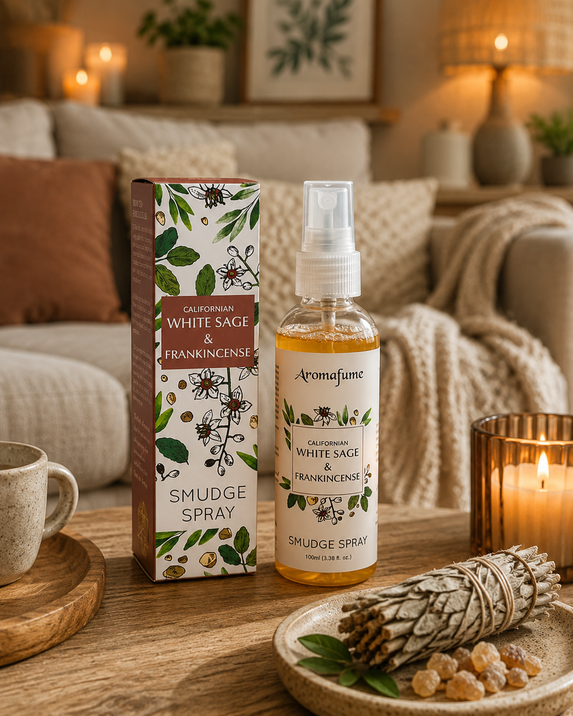 Brume d’Encens Sauge Blanche et Frankincense Aromafume – Purification et Protection