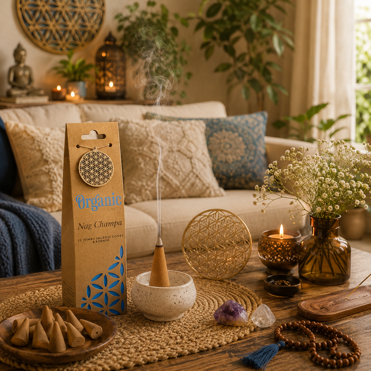 Cônes d\'Encens Nag Champa Organic Goodness - Méditation et Sérénité