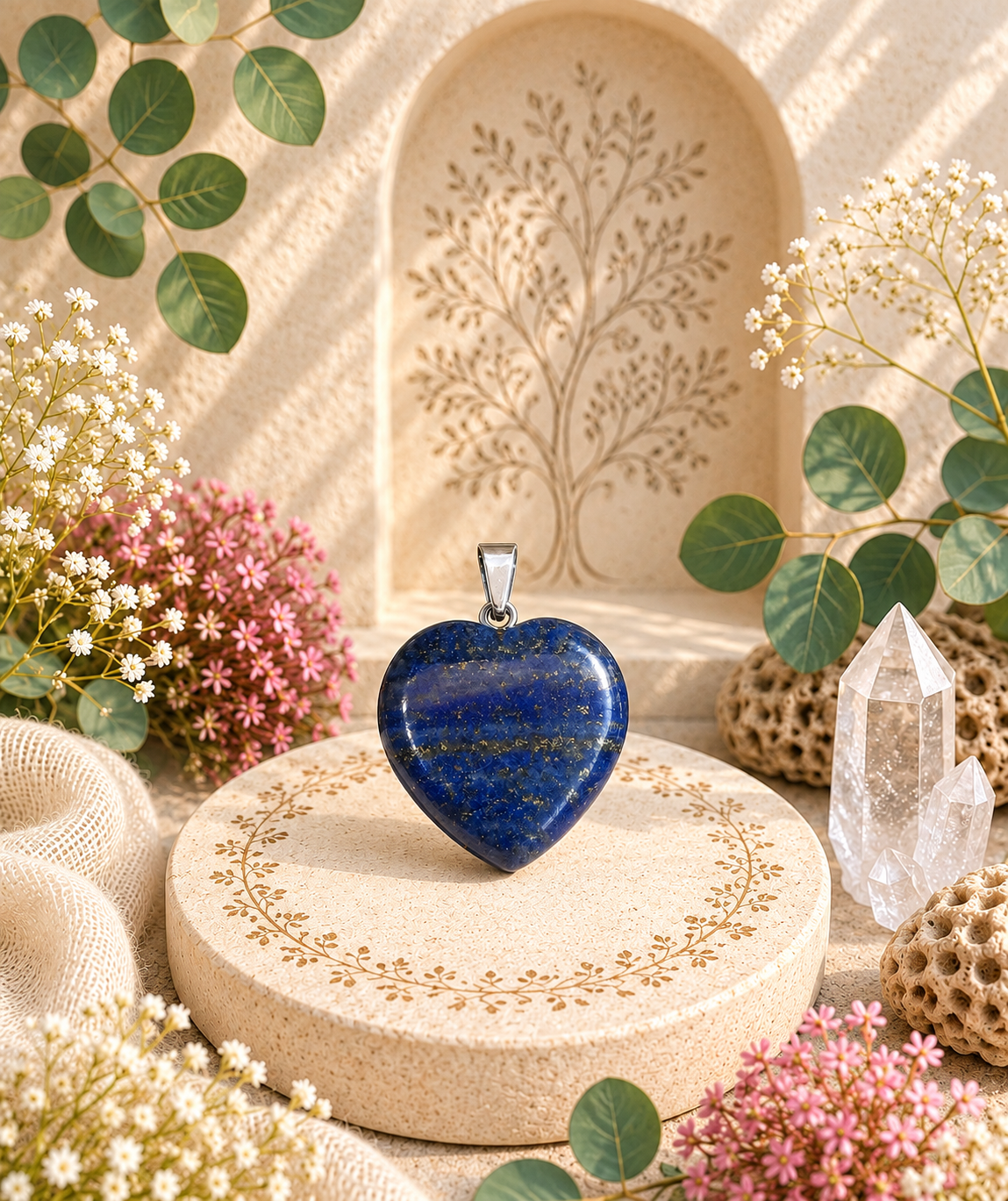 Pendentif Lapis Lazuli - Coeur - Sagesse, Vérité et Intuition