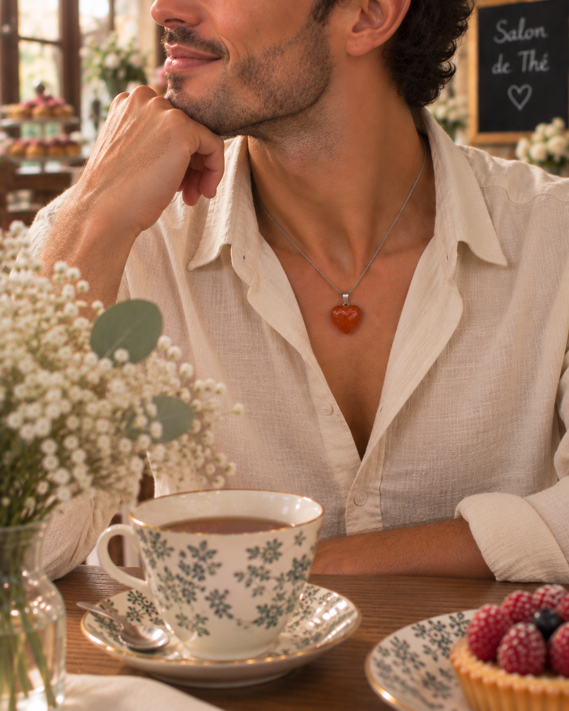 pendentif-calcite-orange-coeur-homme