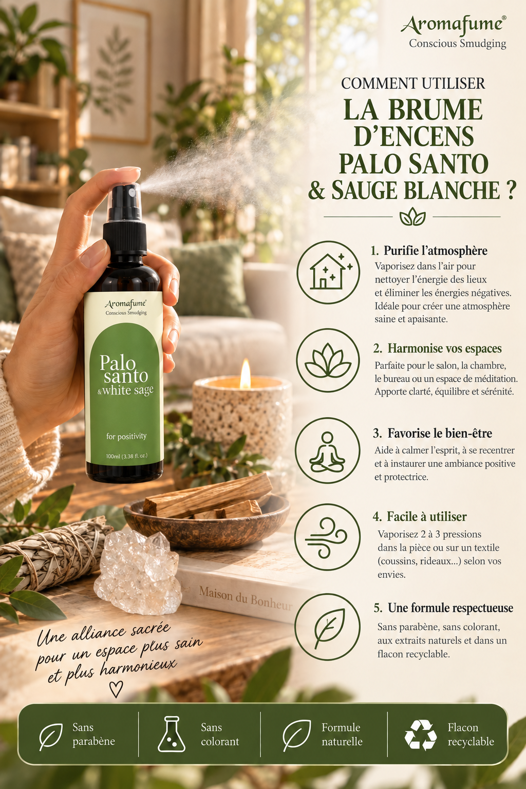 brume-encens-palo-santo-sauge-blanche-aromafume-purification-protection-utilisation