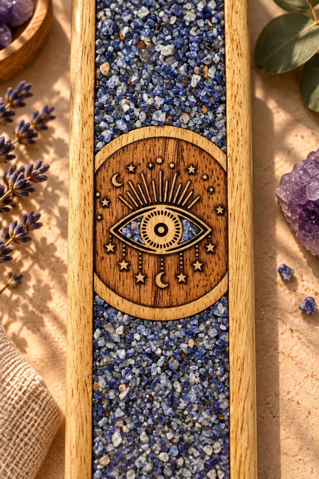 porte-encens-oeil-spirituel-sodalite-en-bois-de-manguier-détails