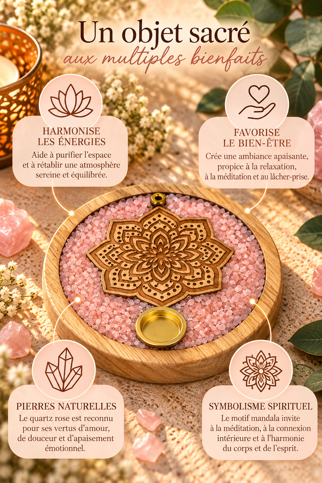 porte-encens-rond-mandala-et-quartz-rose-en-bois-de-manguier-proprietes