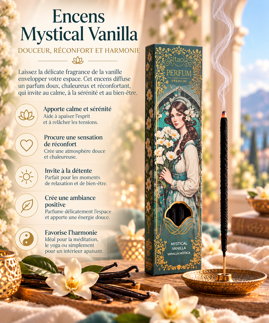 encens-premium-perfum-enchanted-vanilla-sagrada-madre-envoutant-et-gourmand6PROPRIETES